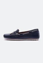 Mocassim Feminino Couro Azul Marinho