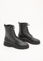 Bota Coturno Cano Curto Couro Preto