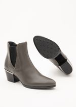 Bota Cano Curto Couro Verde Militar