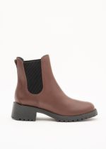 Bota Chelsea Feminina Couro Marrom
