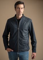 Jaqueta Masculina Couro Slim LC Azul Marinho