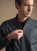 Jaqueta Masculina Couro Slim LC Azul Marinho