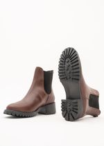 Bota Chelsea Feminina Couro Marrom