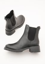 Bota Chelsea Feminina Couro Preto