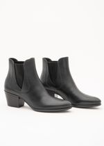 Bota Cano Curto Couro Preto