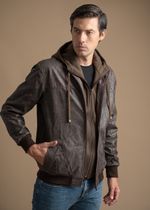Jaqueta Couro LC Masculina Marrom