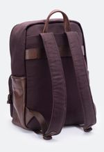 Mochila Lona e Couro Café