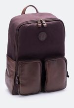 Mochila Lona e Couro Café