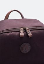 Mochila Lona e Couro Café