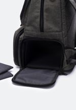 Mochila Tática Lona e Couro Verde Militar