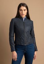 Jaqueta Couro Gola Padre LC219 Azul Marinho