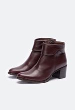 Bota Feminina Cano Curto Couro Bordô