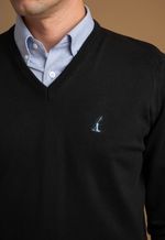 Sweater Masculino Gola V LC Preto