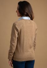 Sweater Feminino Mônaco Gola V 015837 Moca
