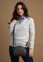Sweater Feminino Mônaco Gola V 015837 Cinza