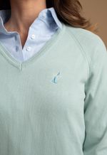 Sweater Feminino Monaco Gola V 015449 Menta