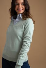 Sweater Feminino Monaco Gola V 015449 Menta