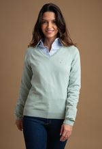 Sweater Feminino Monaco Gola V 015449 Menta