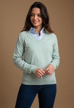 Sweater Feminino Monaco Gola V 015449 Menta