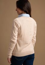 Sweater Feminino Monaco Gola V 015449 Amendoa