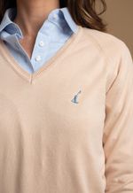 Sweater Feminino Monaco Gola V 015449 Amendoa