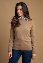 Sweater Feminino Barcelona Gola U 015838 Moca