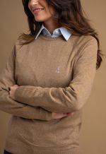 Sweater Feminino Barcelona Gola U 015838 Moca