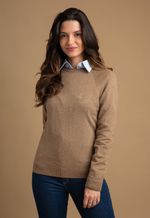 Sweater Feminino Barcelona Gola U 015838 Moca