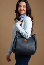 Bolsa Marcela Couro Azul Marinho