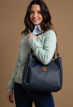Bolsa Marcela Couro Azul Marinho