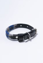 Coleira para Cachorro M 36cm Preta Cinza Azul