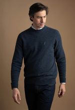 Suéter Masculino Lã Merino Azul Marinho