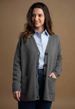 Cardigan Feminino Lã Merino Misto 3560 Cinza