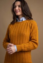 Suéter Feminino Canelado Lã Merino Misto 3574 Maiz