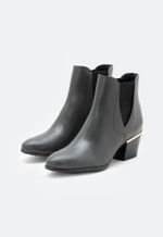 Bota Cano Curto Couro LC 63500 Detalhe Dourado Verde Musgo