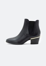 Bota Cano Curto Couro LC 63500 Detalhe Dourado Preto