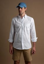 Camisa Hombre Clássica Oxford Los Corrales Branco