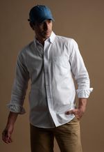 Camisa Hombre Clássica Oxford Los Corrales Branco