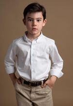Camisa Infantil Menino Oxford Los Corrales Branco