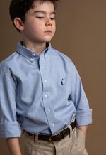 Camisa Infantil Menino Oxford Los Corrales Azul