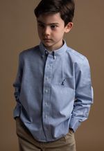 Camisa Infantil Menino Oxford Los Corrales Azul