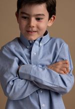 Camisa Infantil Menino Oxford Los Corrales Azul