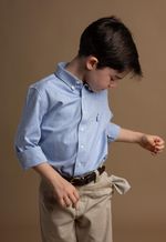 Camisa Infantil Menino Oxford Los Corrales Azul