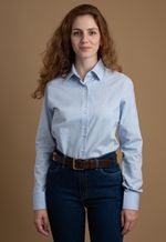 Camisa Dama Oxford Los Corrales Azul Claro