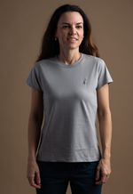 Camiseta Feminina Lisa  Cinza