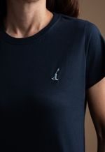 Camiseta Feminina Lisa  Azul Marinho