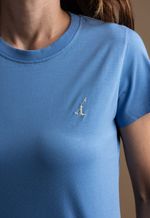 Camiseta Feminina Lisa  Azul Provençal