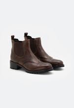 Bota Cano Curto Chelsea Oxford Couro 31303 Castanho