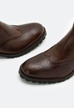 Bota Cano Curto Chelsea Oxford Couro 31303 Castanho