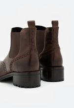 Bota Cano Curto Chelsea Oxford Couro 31303 Castanho